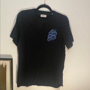 Saturdays New York City Black Tee with Blue Design